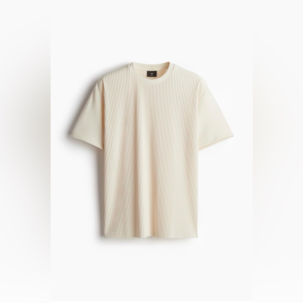 H&M Off-White Ribbed Tee